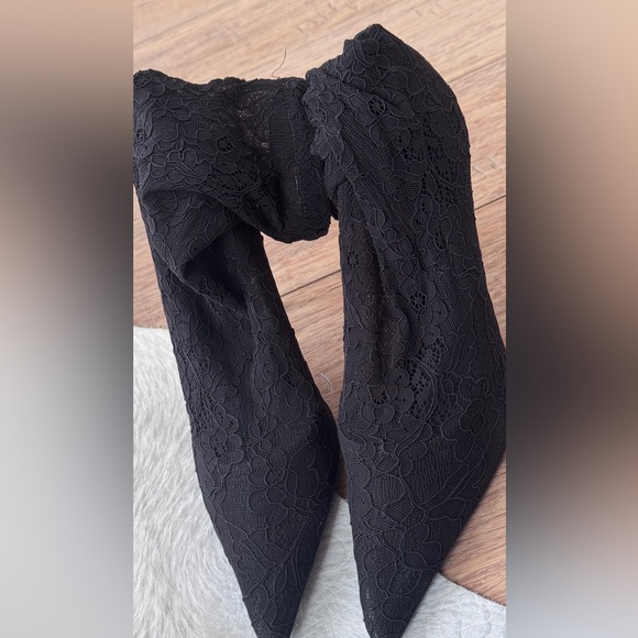 Dolce & Gabbana Lace Boots stiletto Gold D&G Logo Luxury Fashion Style - Picture 9 of 15